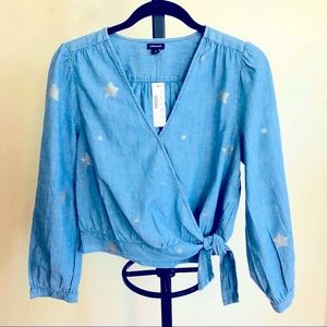 J. Crew Star Wrap Top